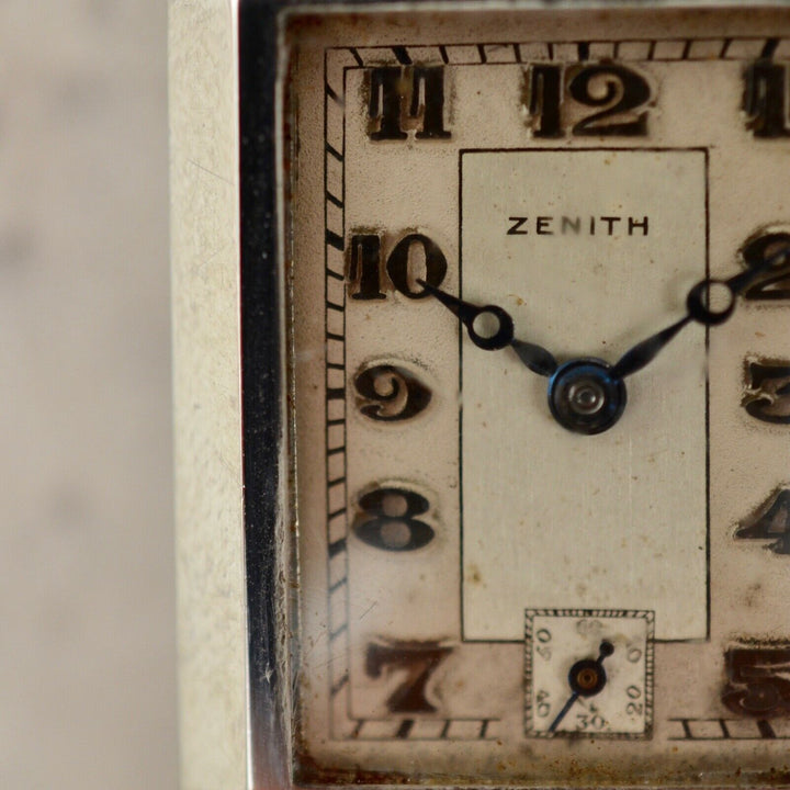 C.1930 Vintage Zenith Curvex Tank watch Breguet dial cal. 8 3/4 in steel