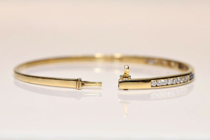 ヴィンテージ 18K ナチュラルダイヤモンドとサファイアのブレスレット
