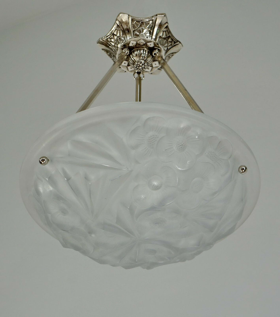 HUBENS & DEGUÉ : FRENCH 1930 ART DECO CHANDELIER .. pendant 1925 lamp muller era