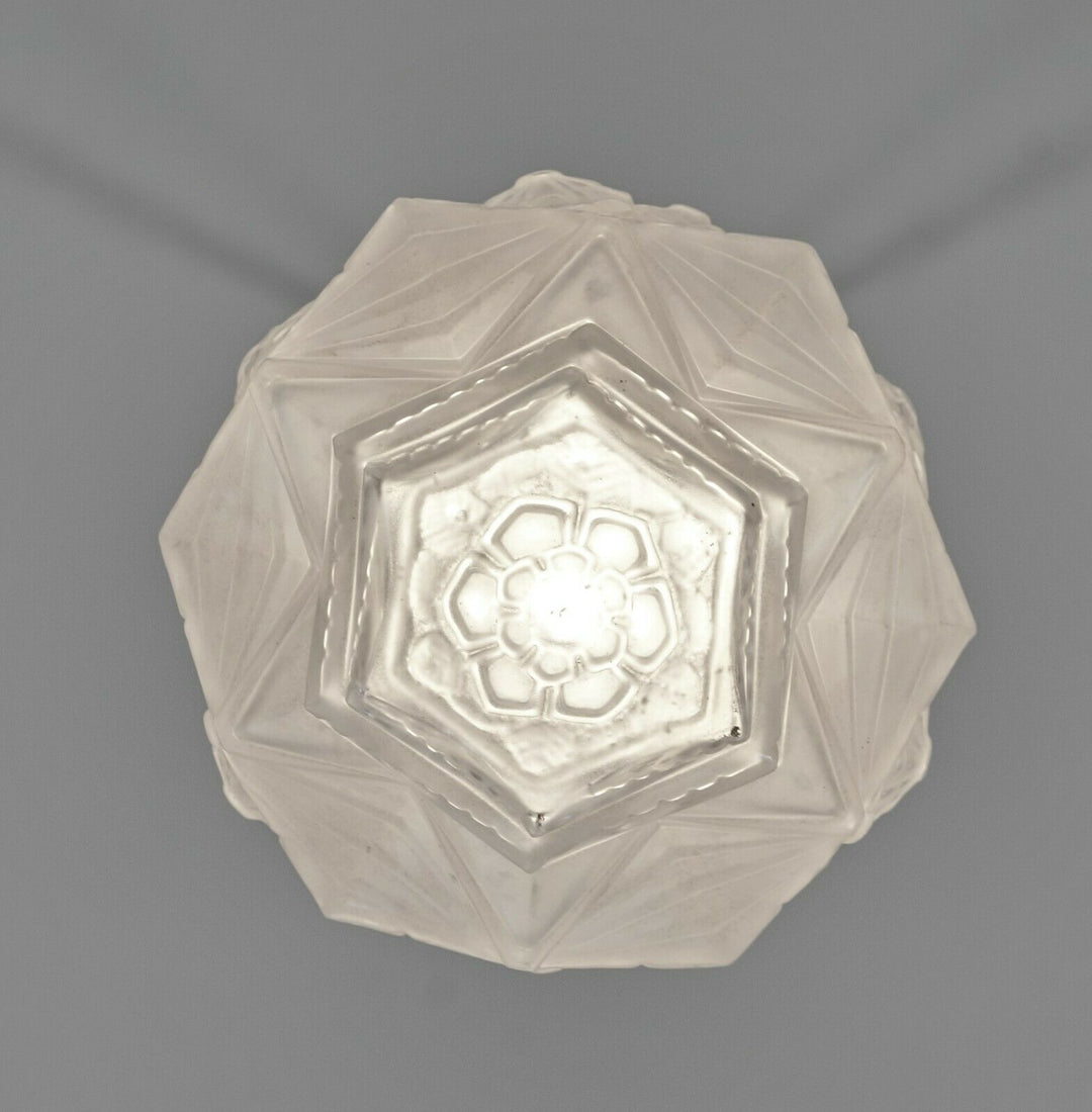 GAUTHIER EJG : 1930 FRENCH ART DECO LANTERN ...... lamp pendant France degué era