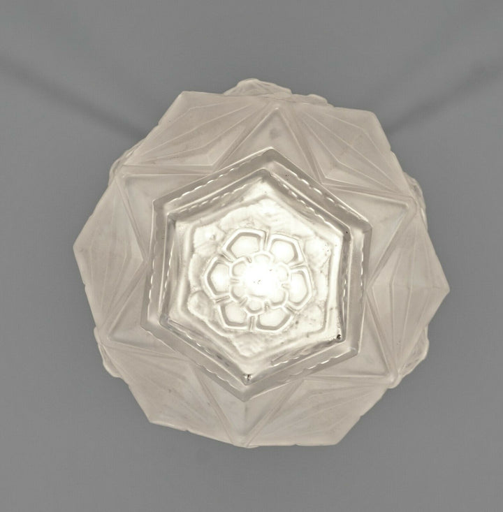 GAUTHIER EJG : 1930 FRENCH ART DECO LANTERN ...... lamp pendant France degué era