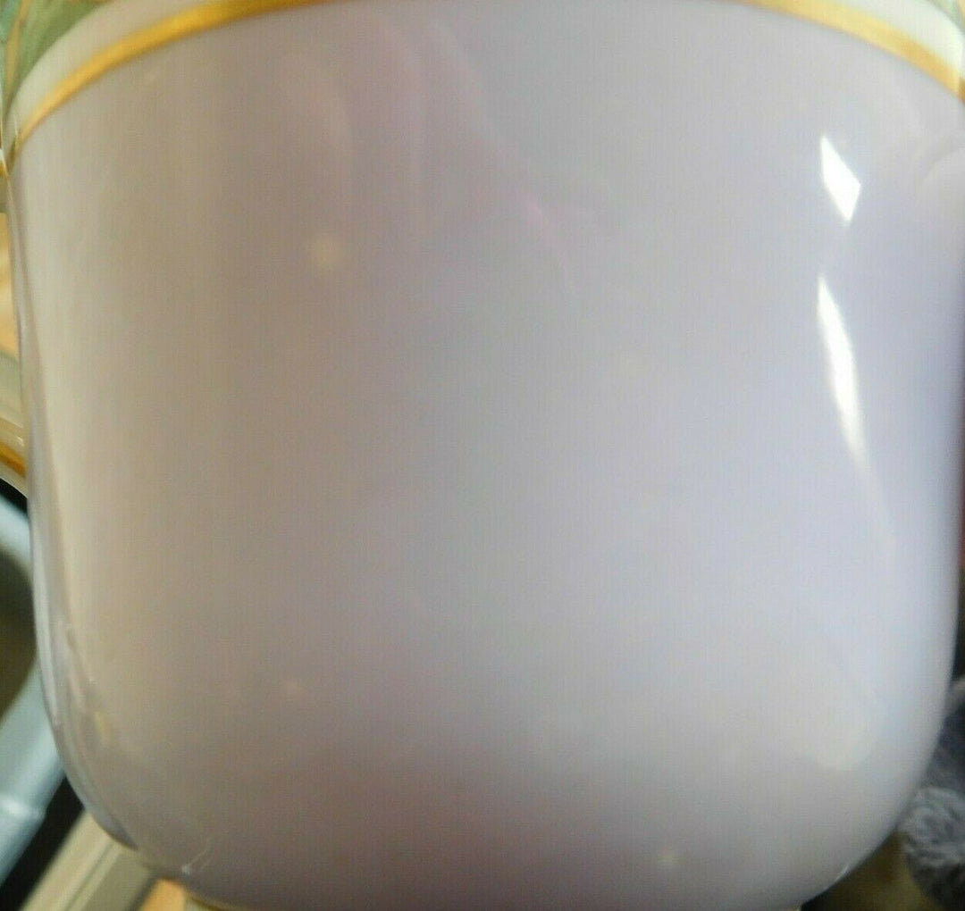 MISMATCHED ANTIQUE (1866) PURPLE MINTON ENAMELLED ROSE STRAWBERRY CUP AND SAUCER