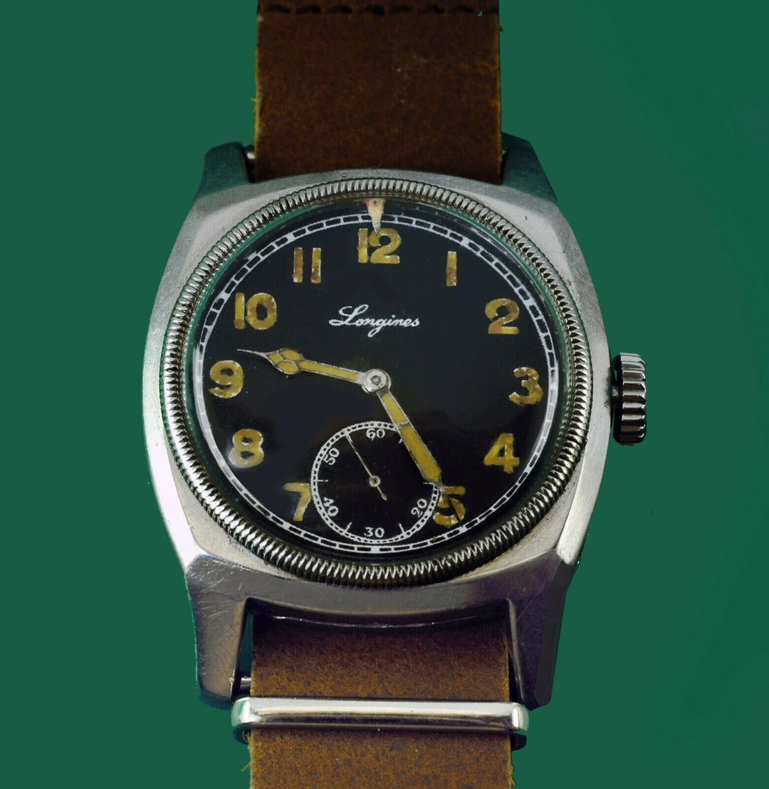 ヴィンテージ　1930年代　ロンジン　Majetek 　ビックタートル　ミリタリーパイロットウォッチ　ポーセリンダイアル