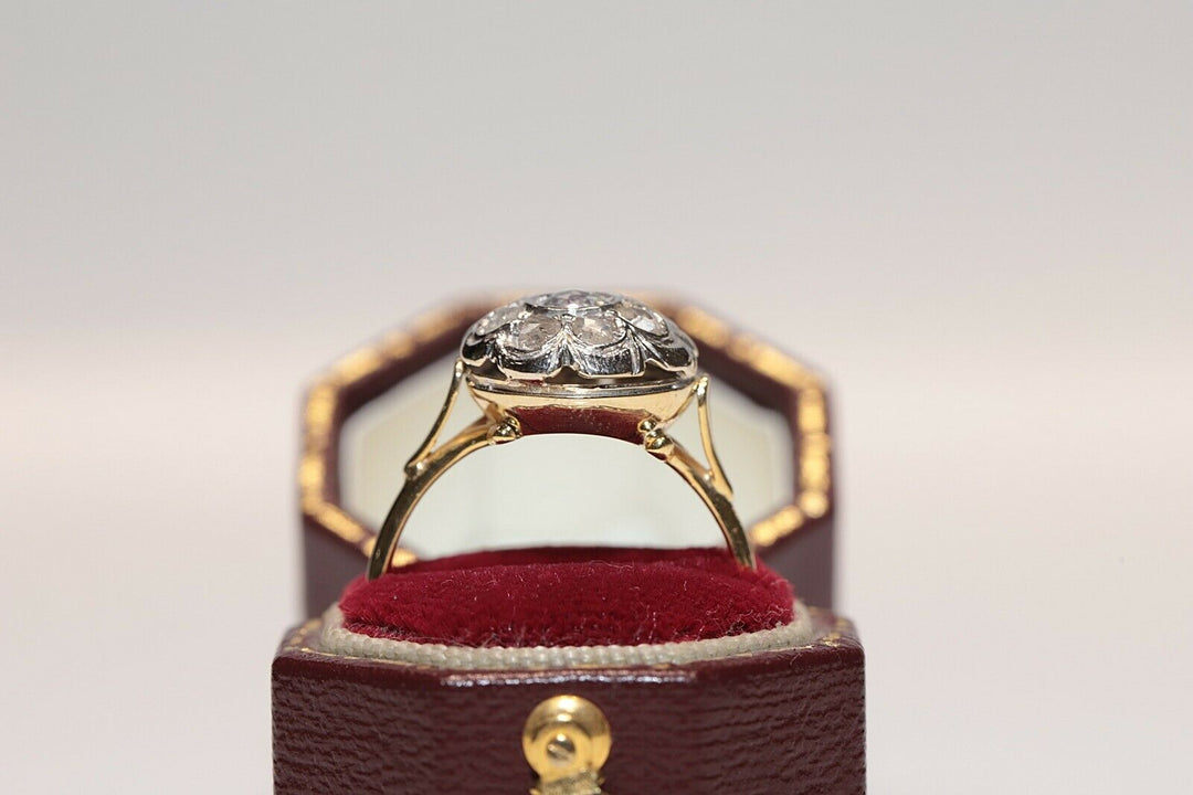 アンティーク 18K ナチュラルローズカットダイヤモンドのリング