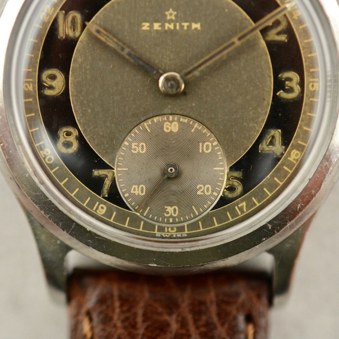 1950年　ヴィンテージ ゼニス　カラトラバ　ミリタリー　腕時計　126-6 スチール製