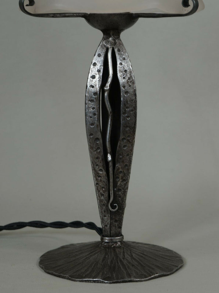 シュナイダー兄弟　フランス　1930年　アールデコ調ランプ　錬鉄製