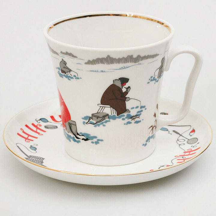 Imperial Porcelain Teacup & Saucer Lomonosov Mug LFZ No Scales! Fisherman Gift