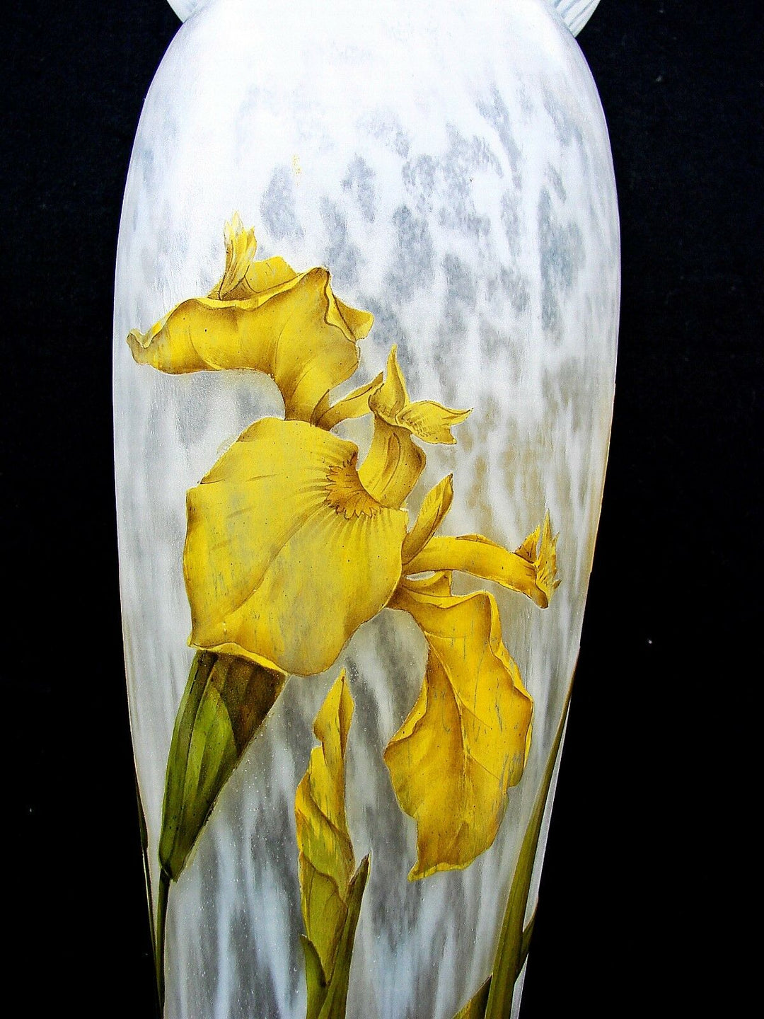 FRENCH ART NOUVEAU DAUM NANCY IRIS CAMEO VASE 56cm