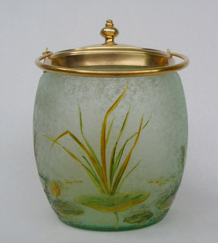 Baccarat ?Saint Louis ? Fabulous Art Nouveau Candy Box Acid Engraved Lilies