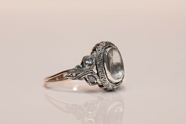 アンティーク オリジナル 8K ナチュラルローズカットダイヤモンドのリング