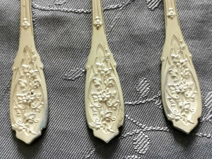 ARGENT MASSIF PUIFORCAT MODERNE FEUILLAGE 7 FOURCHETTES A HUITRES DESSERT