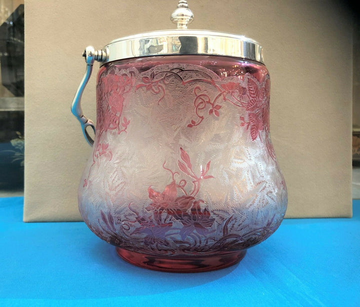 Crystal biscuit bucket baccarat decor strawberry clear acid silvery metal