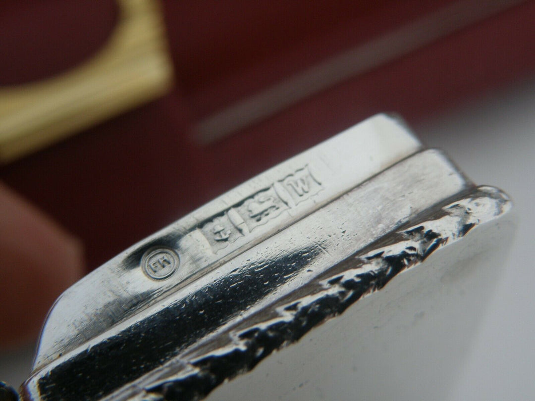 Antique English Sterling Silver Pill Box Monogramm Decor 1871