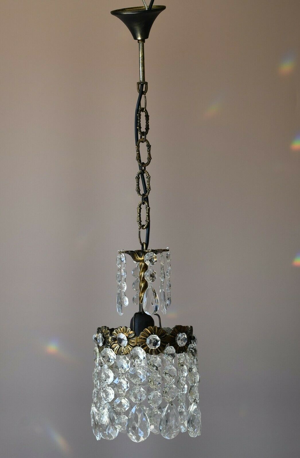 Christmas Sale Small Crystal Chandelier, Antique Vintage Wedding Lighting, Lamp