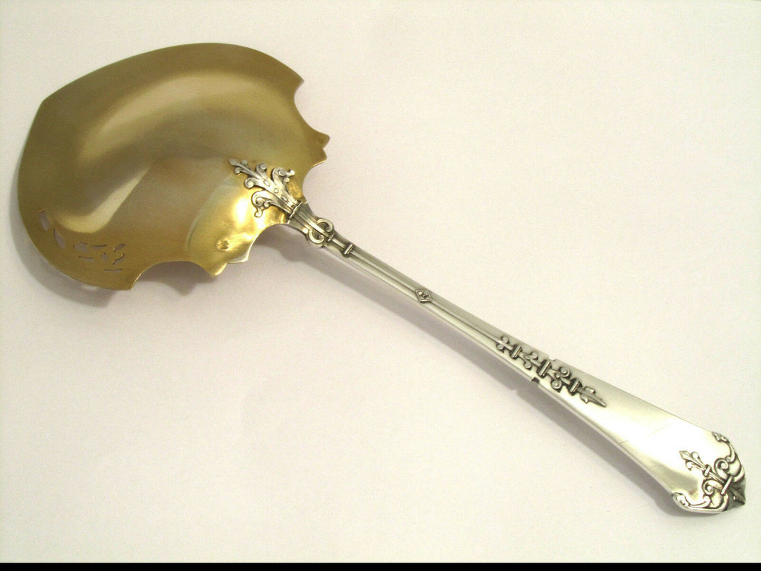 Coignet Fabulous French All Sterling Silver Gold Strawberry Spoon Ferrure