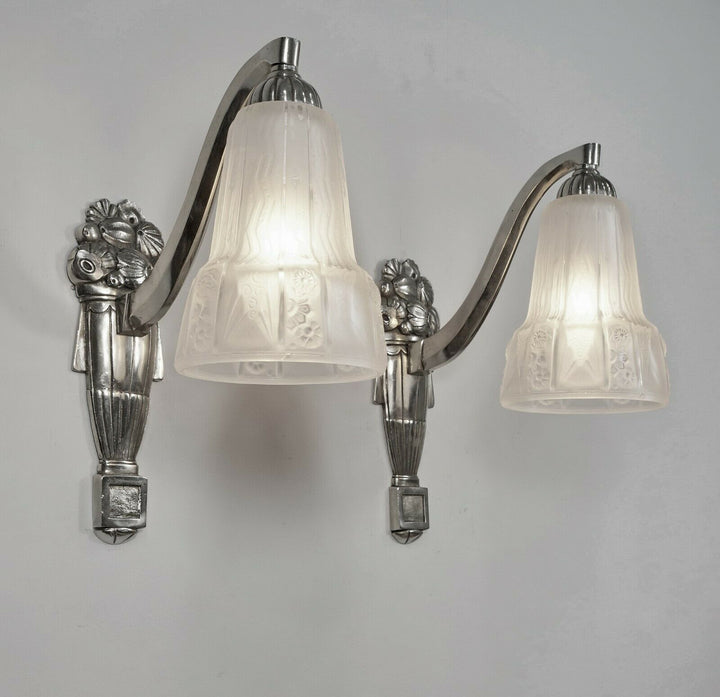 フィシェ＆ミューラー兄弟：1930年 フランス アールデコ様式ウォールスコーンライト