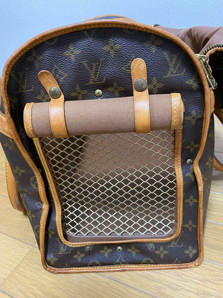 AUTH LOUIS VUITTON MONOGRAM SAC Chien 50 Dog Pet Carrier Bag Purse Travel LV288