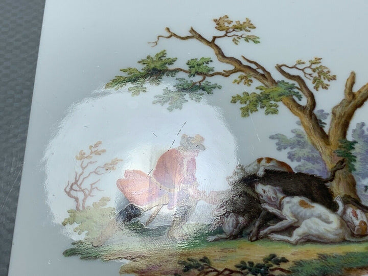 MEISSEN FLIESE KACHEL JAGD WILDSCHWEIN WILDMALEREI NACH RIDINGER 10x10cm 1.WAHL