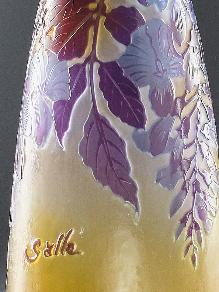 エミールガレ(GALLE)　藤の花の花瓶のサイン