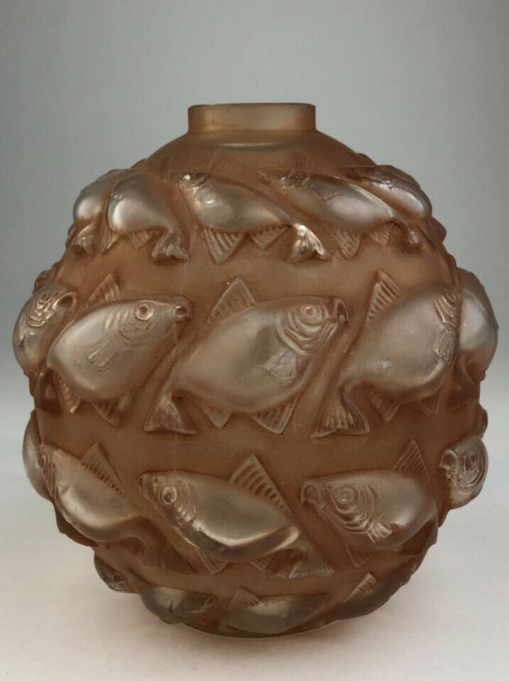 Rene Lalique Brown Sepia Cameret Vase