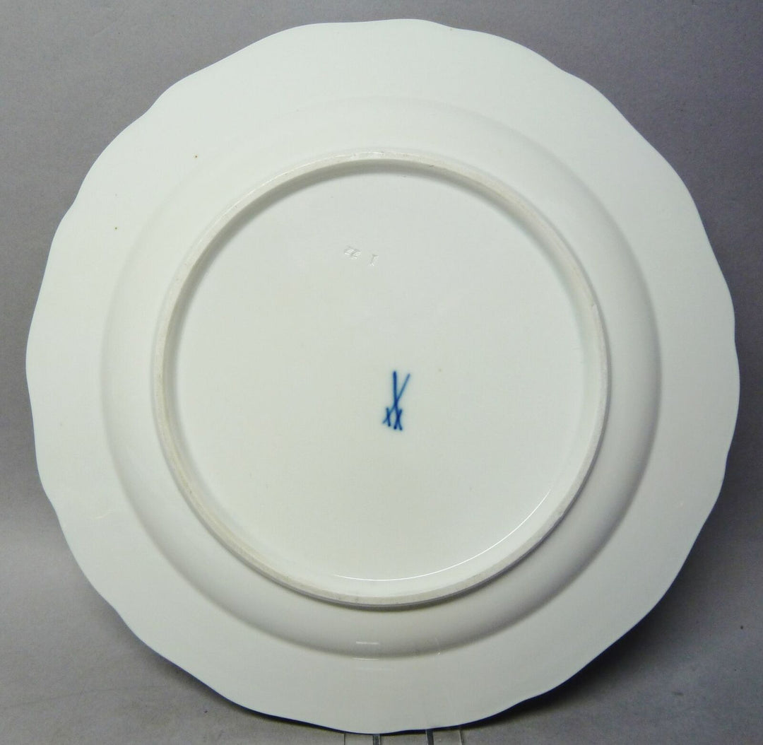 (G6263) Meissen Teller, A-Kante, Blumenmalerei, Goldrand, 1.Wahl, D=25cm