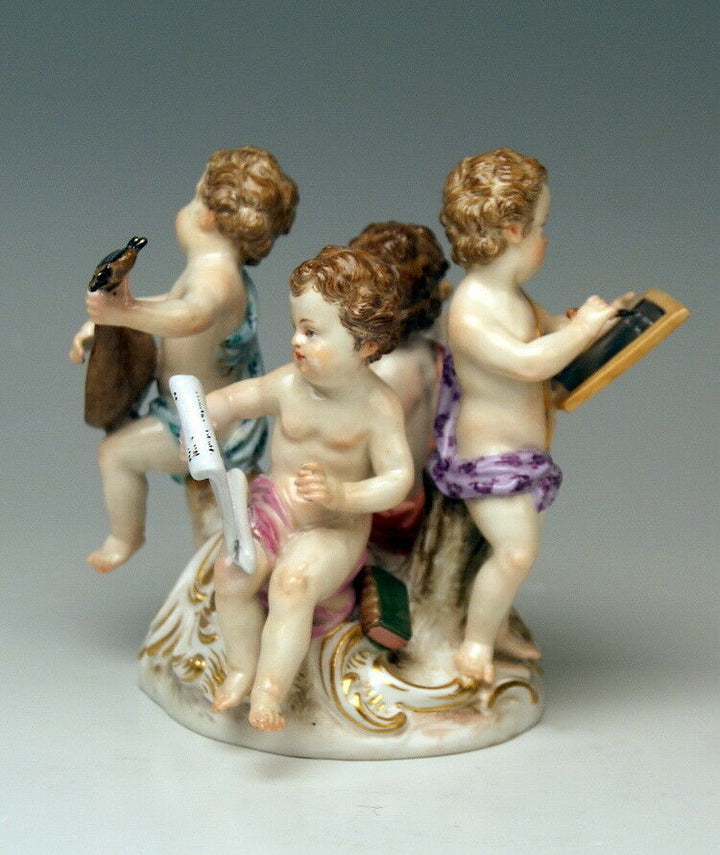MEISSEN FIGUR AMORETTEN ALLEGORIE DER KÜNSTE CHERUB KAENDLER MNR: 1584 UM 1870