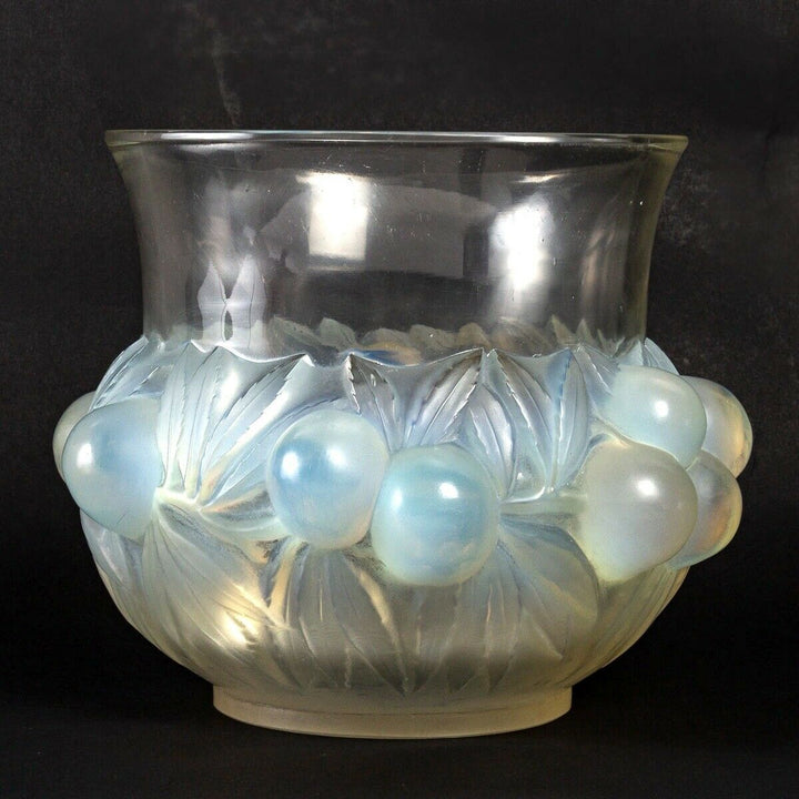 Vase Prunes Verre Opalescent René Lalique R.Lalique Opalescence Glass Plums