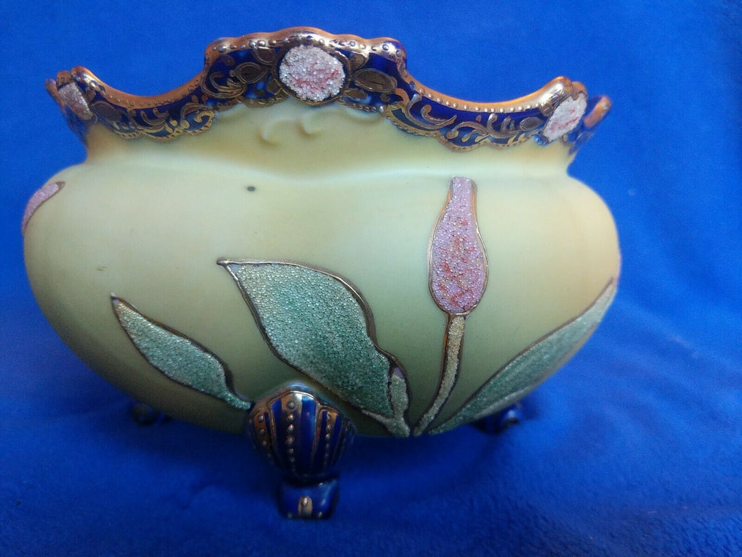 Rare Nippon Cobalt Coralene Ferner. Dragonfly