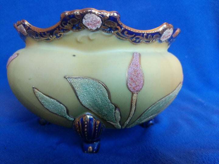 Rare Nippon Cobalt Coralene Ferner. Dragonfly