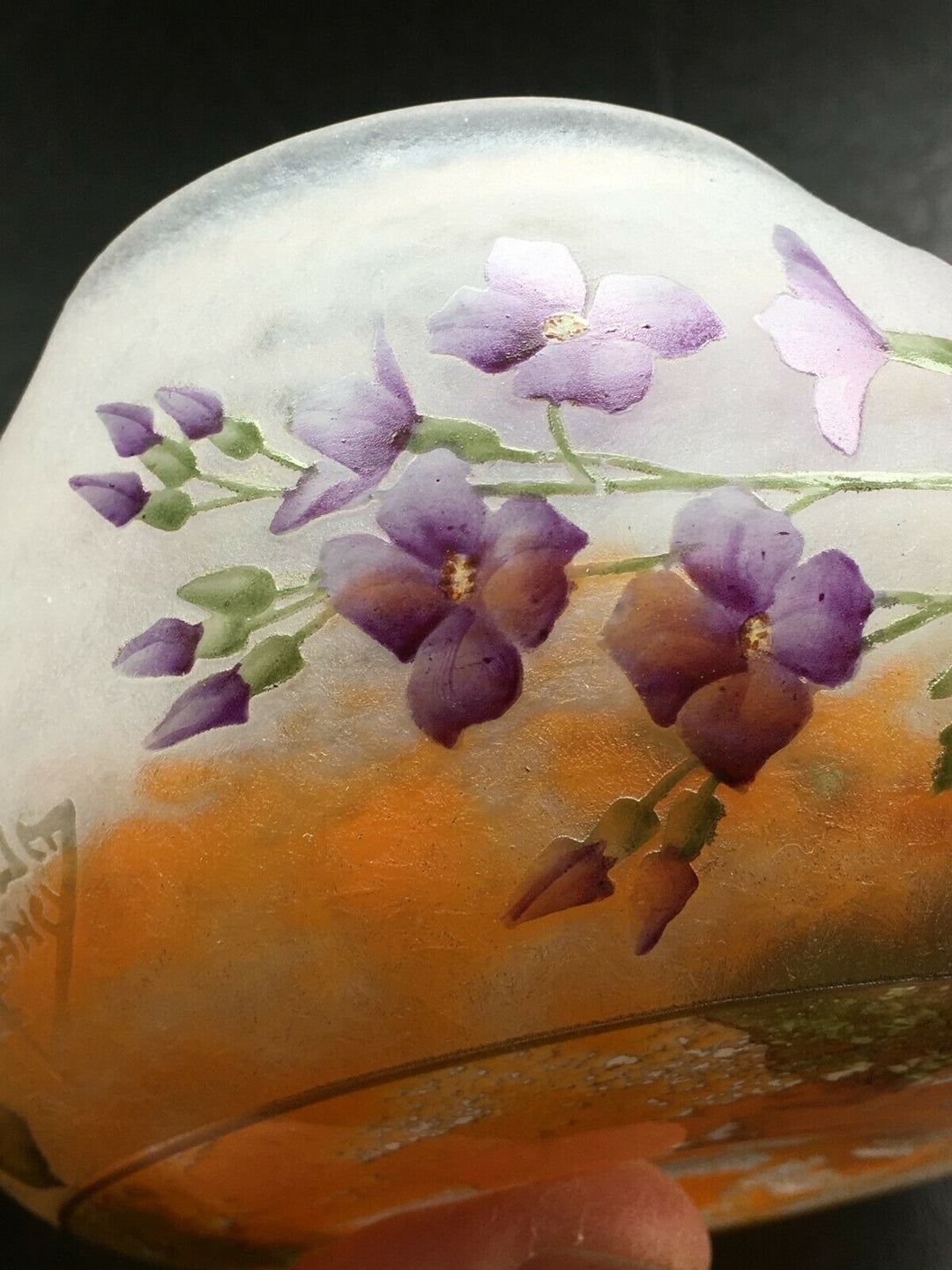 ドーム兄弟(DAUM NANCY)　大根の花のボウル　1900年代　アールヌーボー作品