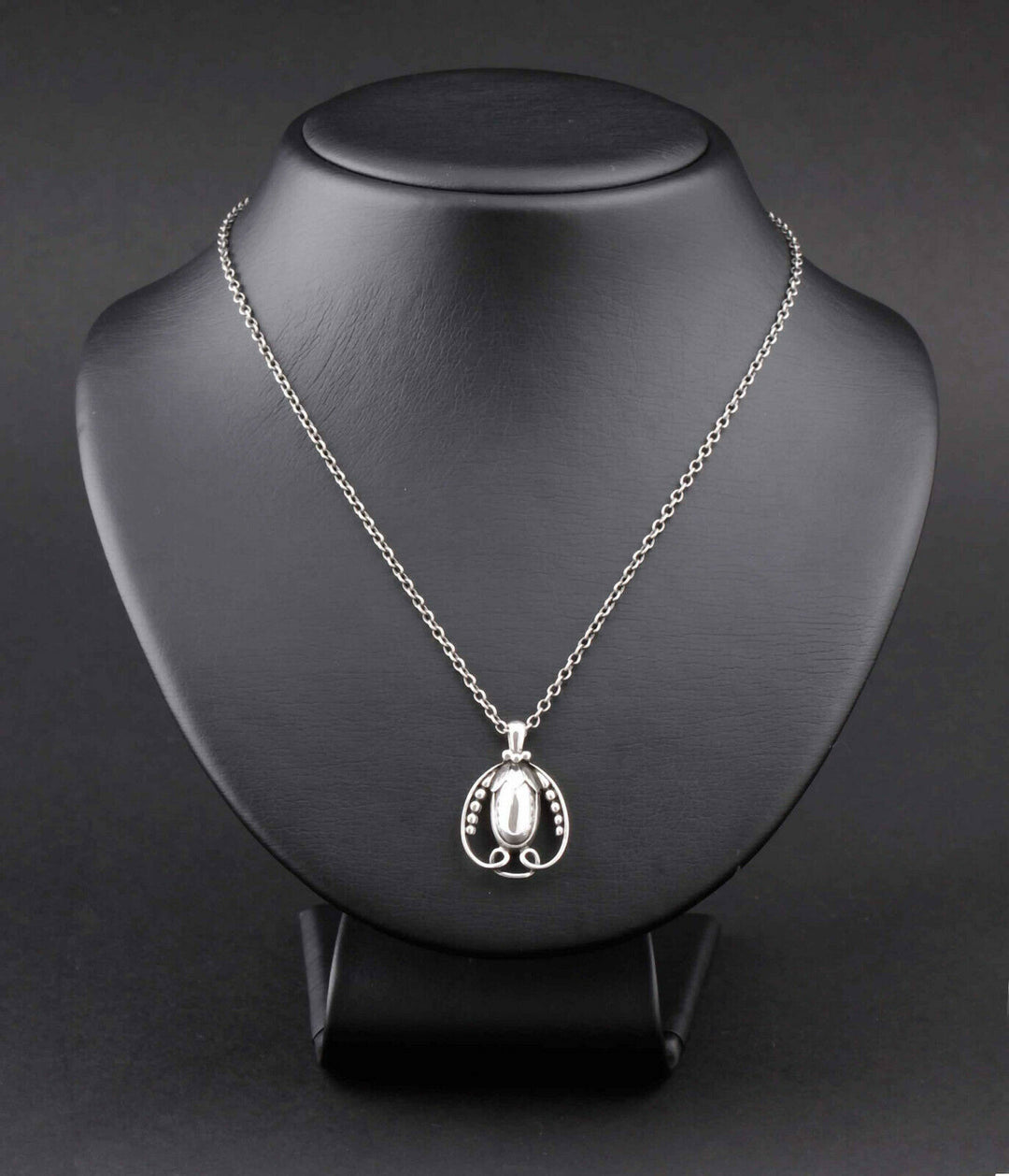 GEORG JENSEN Sterling Pendant Of The Year 1990, Silver, Silverstone. RARE!
