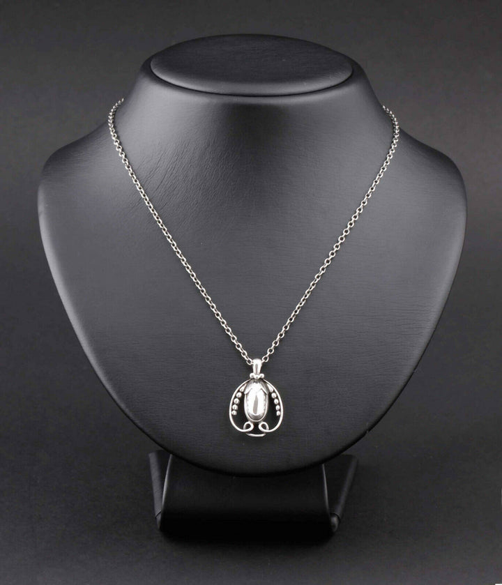 GEORG JENSEN Sterling Pendant Of The Year 1990, Silver, Silverstone. RARE!