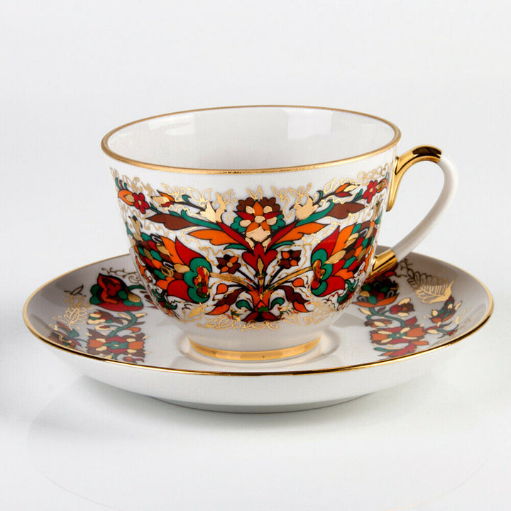 Red Rooster TeaCup & Saucer Imperial Porcelain Lomonosov Bone China