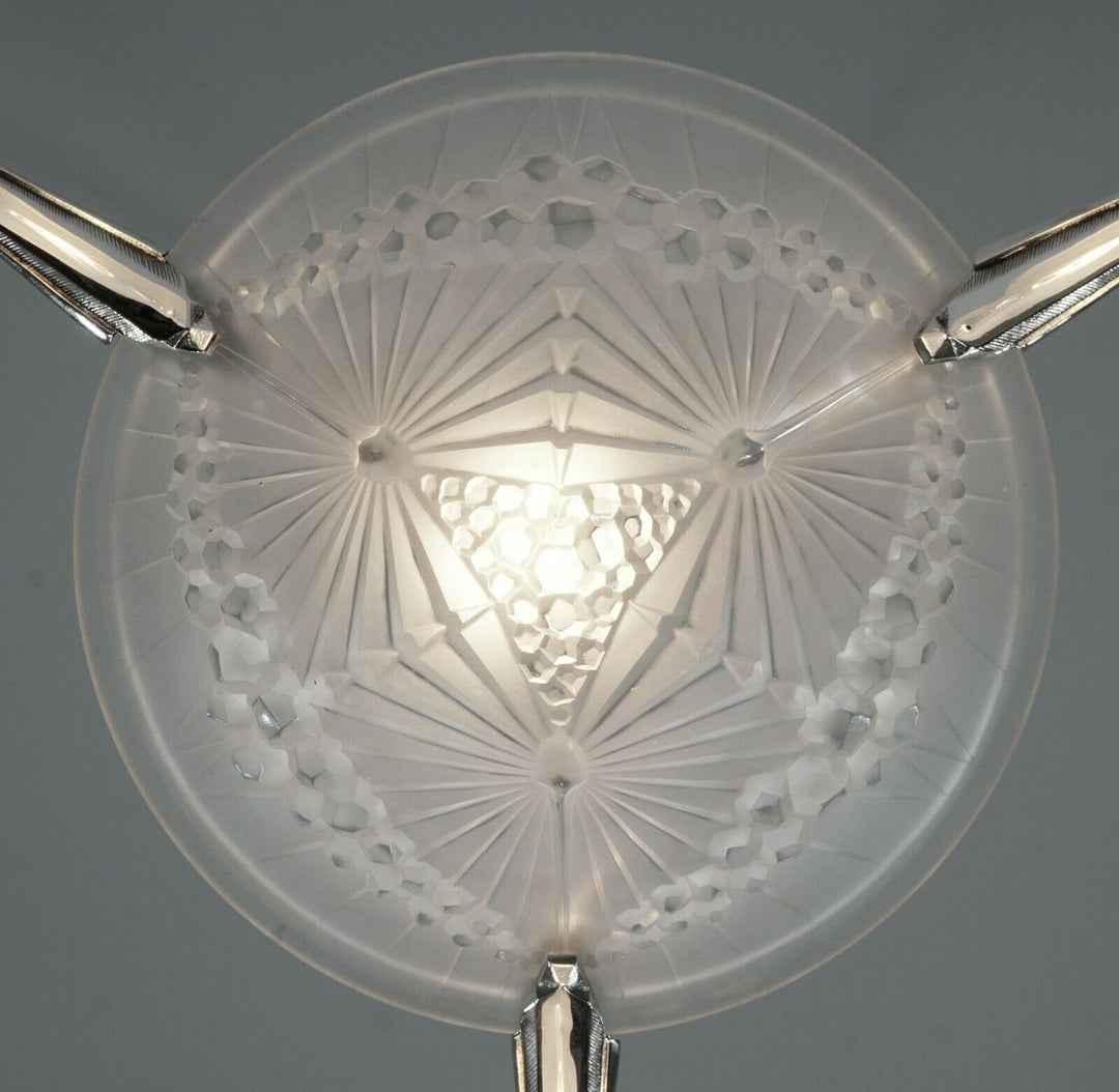 HETTIER & VINCENT and Schneider : French art deco chandelier ....... 1930 France