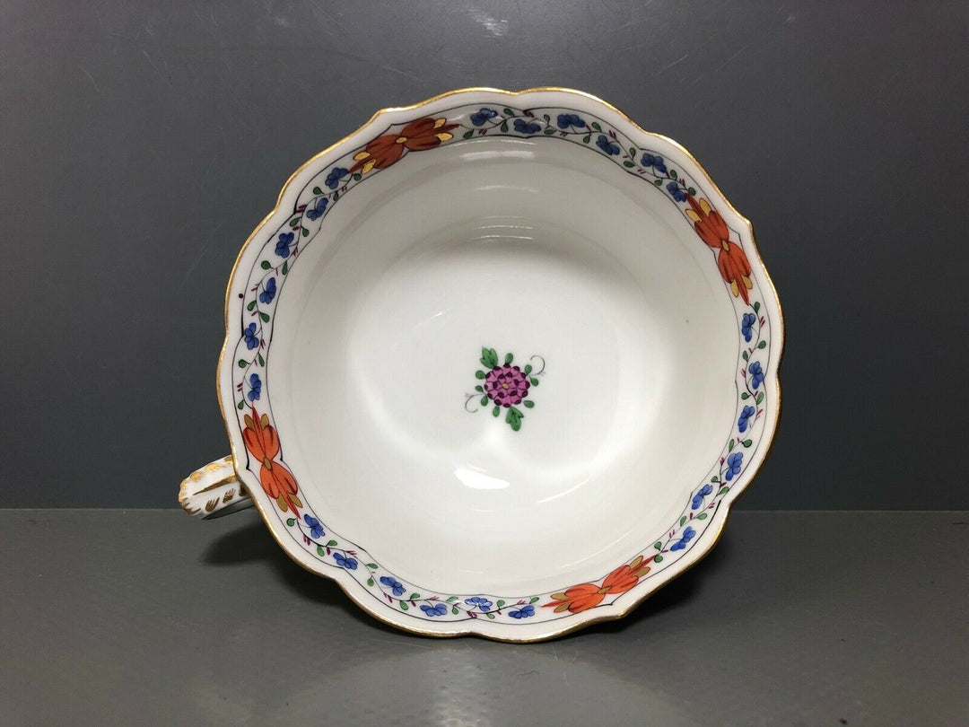 MEISSEN TASSE UND DESSERTTELLER INDISCHE MALEREI BUNT BLUMEN KAKIEMON GOLD