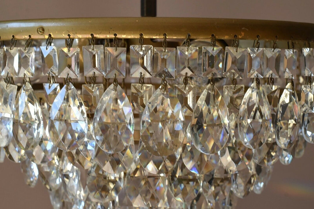 Flush Antique French Vintage Crystal Chandelier Pendant Ceiling Hallway Lighting