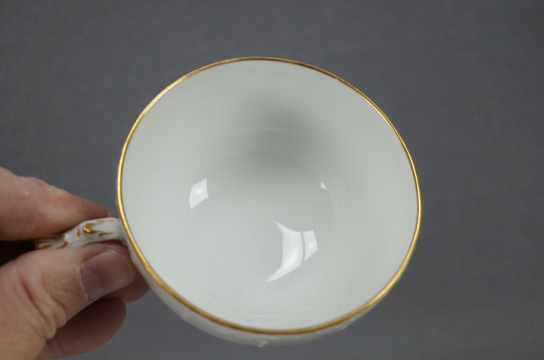 KPM Berlin Hand Painted Dresden Floral Butterfly & Gold Tea Cup & Saucer D