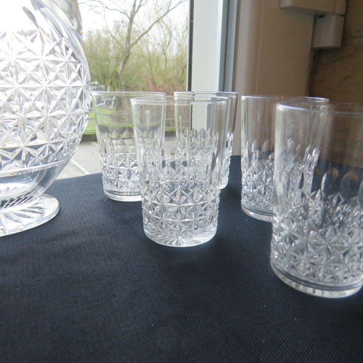 service à liqueur 9 verres 1 carafe en cristal taillé de baccarat
