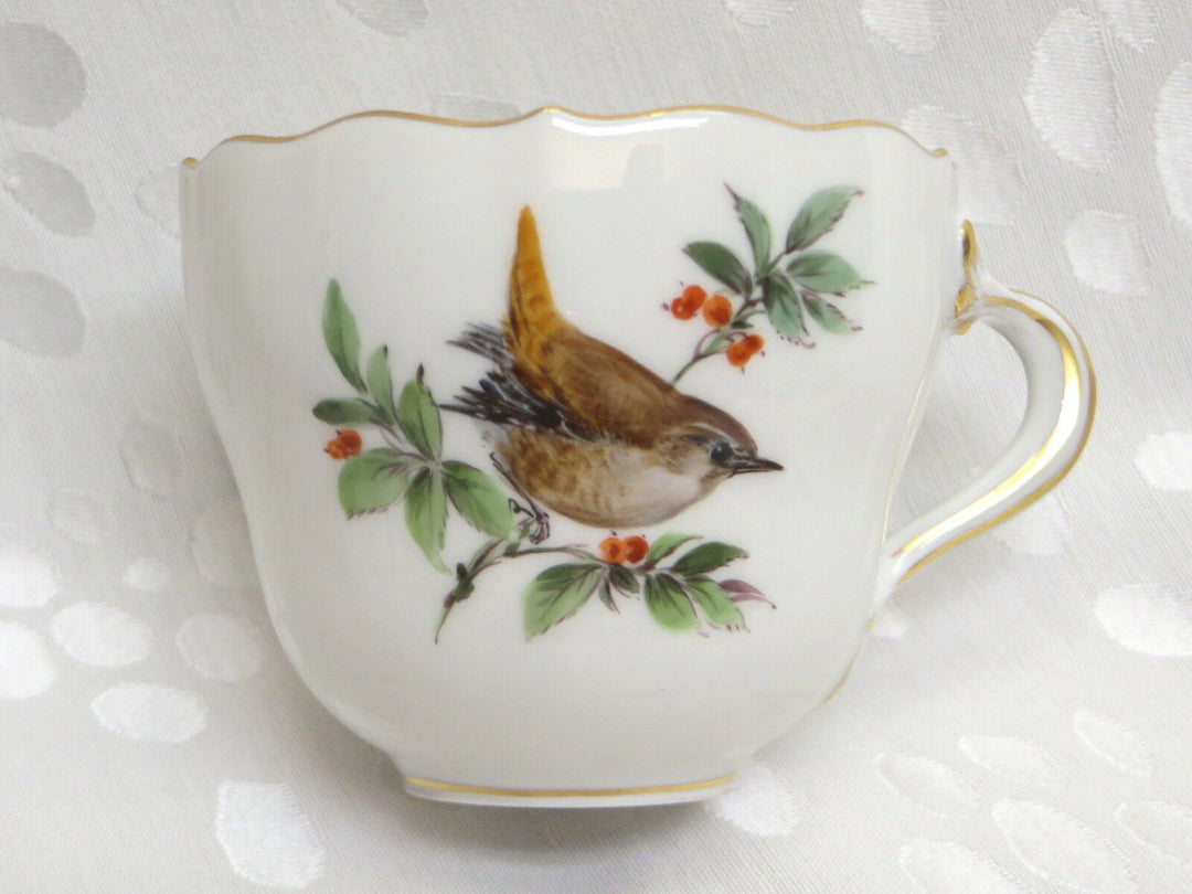 TOP-Meissen 1.Wahl Mocca-/Espresso-Service, Vögel, Insekten, & Kuchenteller ©
