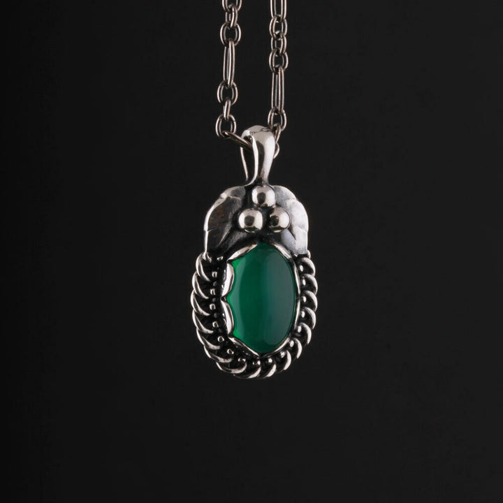 ジョージジェンセン(Georg Jensen)　シルバーペンダント　グリーンアゲート　2012年