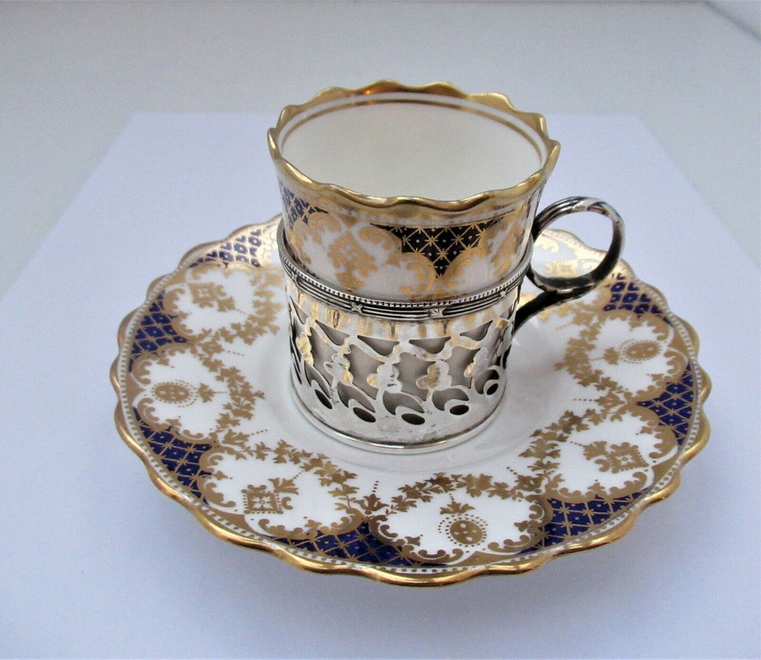 Aynsley Bone China Cup & Saucer/Silver Mount, Robert Pringle & Son, CHESTER 1909