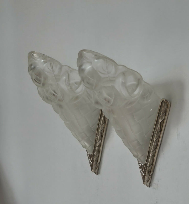 DEGUÉ　デュゲ　フランス　1930年　アールデコ調ウォールスコーンランプ　ペア