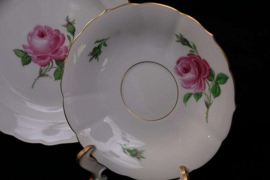 マイセン(Meissen)　カップ・ソーサー・プレート　ピンクローズ　2級品