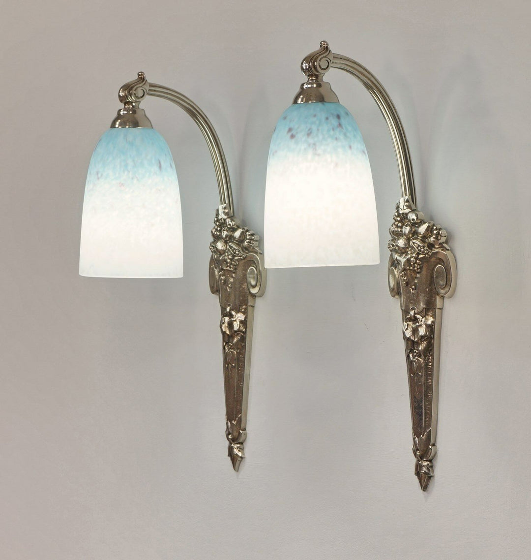 SCHNEIDER & RANC : PAIR OF FRENCH ART DECO WALL SCONCES ....... 1930 lights 1925
