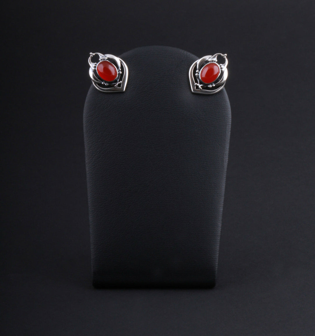 ジョージジェンセン(Georg Jensen)　シルバーイヤークリップ　カーネリアン　2016年