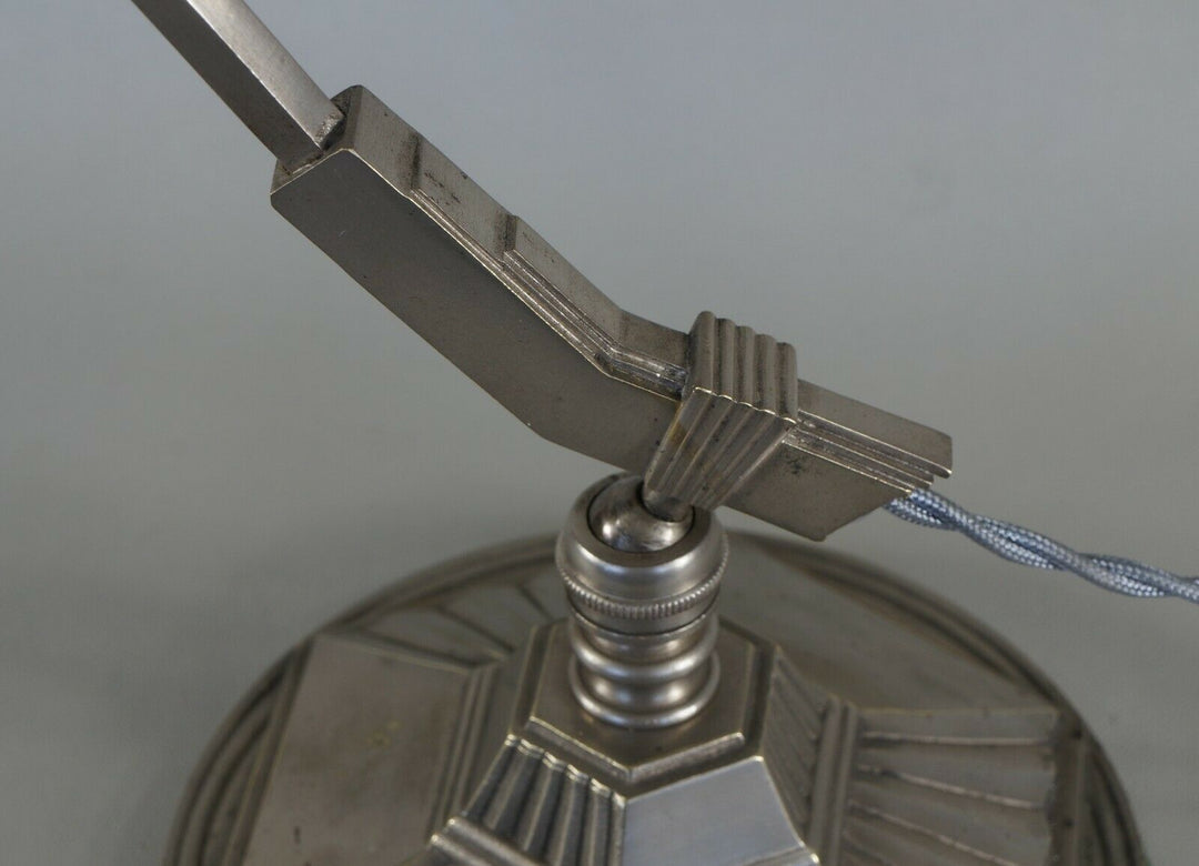 MONIX : French art deco piano lamp in nickeled bronze 1930 ... table lamp France