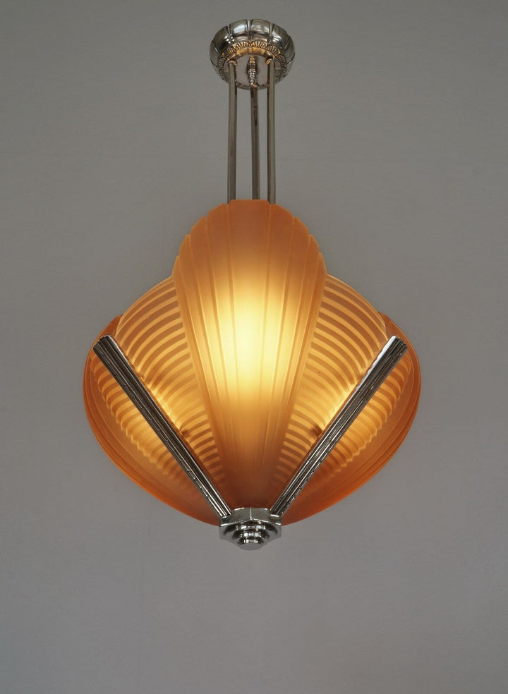 PETITOT : FRENCH 1930 ART DECO CHANDELIER cleopatra ................. muller era