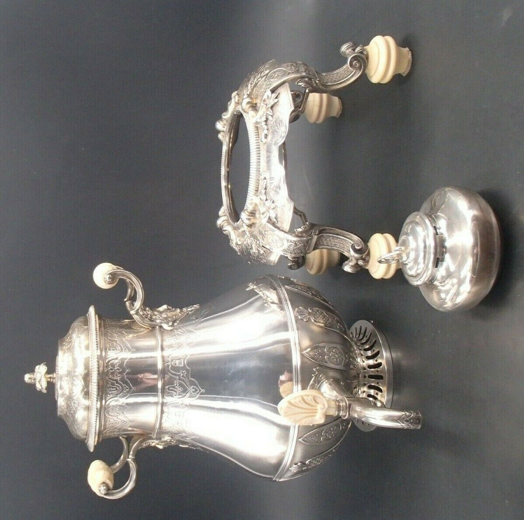 CARDEILHAC RARE SAMOVAR FONTAINE A THE REGENCE EN ARGENT MASSIF POINCON MINERVE