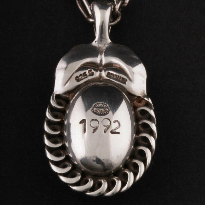 GEORG JENSEN Sterling Silver Pendant Of The Year 1992 w. Lapis Lazuli. VERY RARE