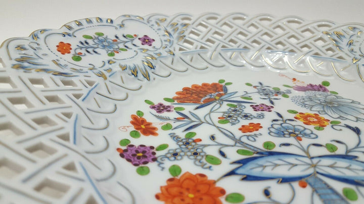 Meissen 1976 Durchbruch Teller Zwiebelmuster Royal Gold 1.Wahl 28,5cm.